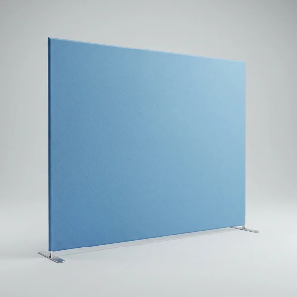 backdrop-press-wall-1 Backdrop press wall com lona azul lisa esticada em estrutura com pés cromados